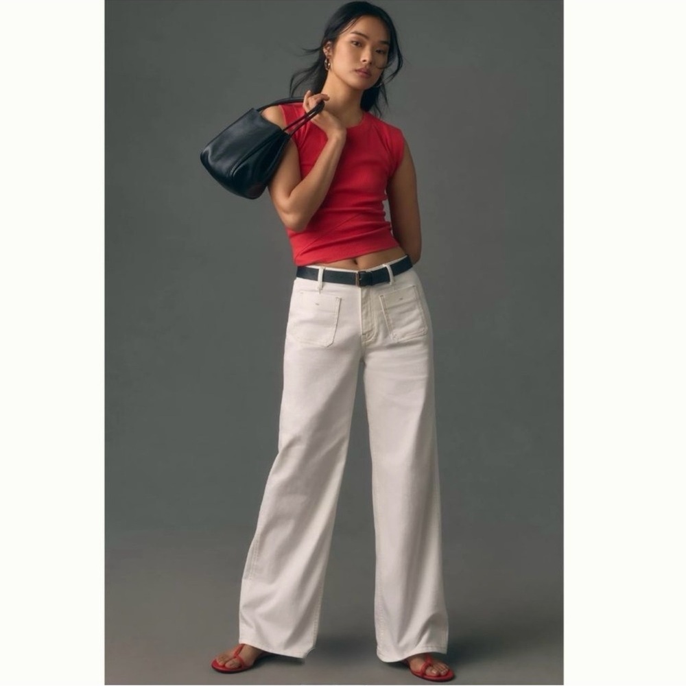 Anthropologie Pilcro Vintage Column High-Rise Wide-Leg Jeans Size 33